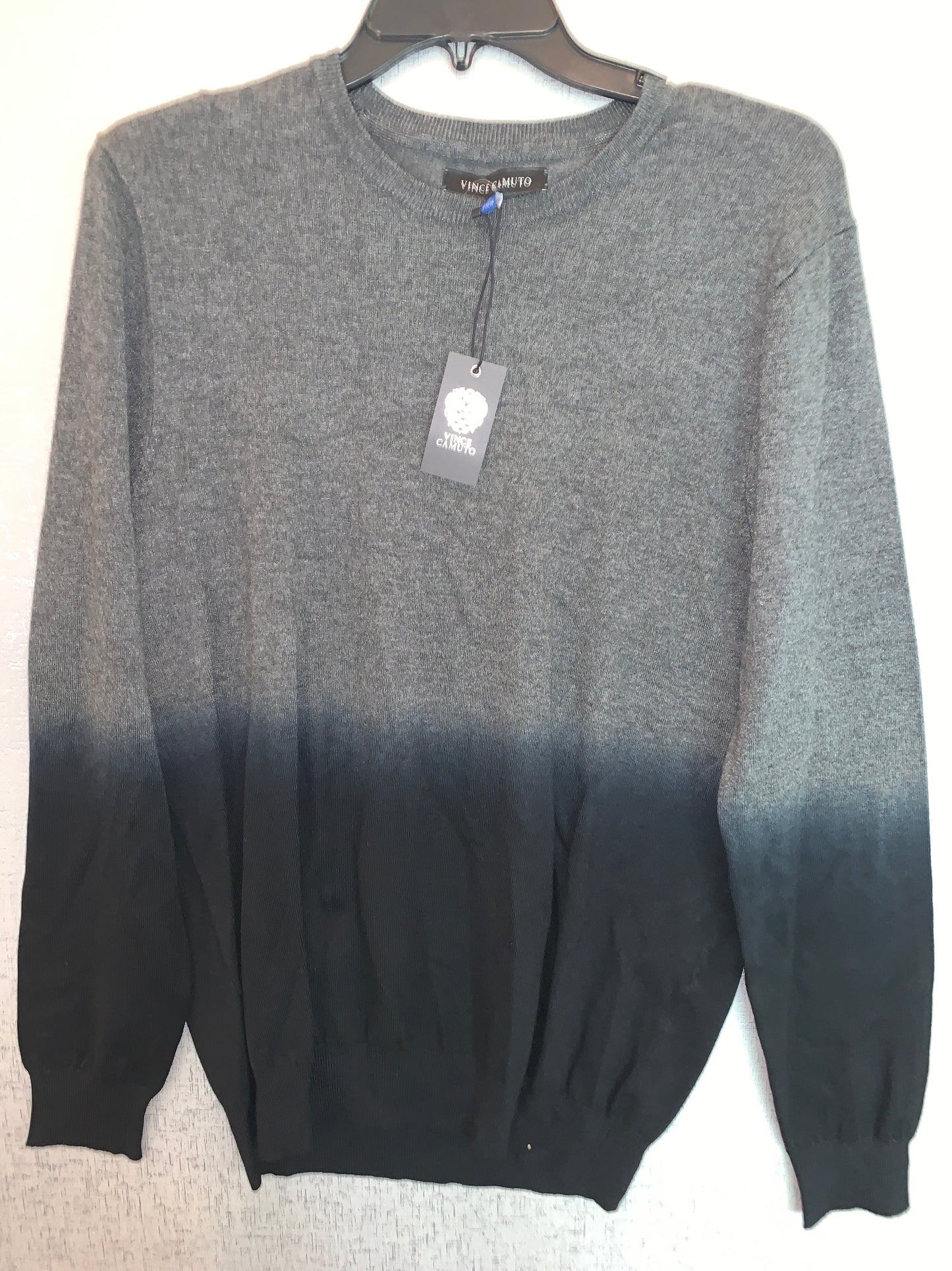 New Vince Camuto Men's Long Sleeve Crew shirt - Grey/Black XS