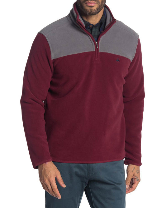Brooks Brothers Polar Fleece 1/2-Zip Pullover - XL - Burgundy
