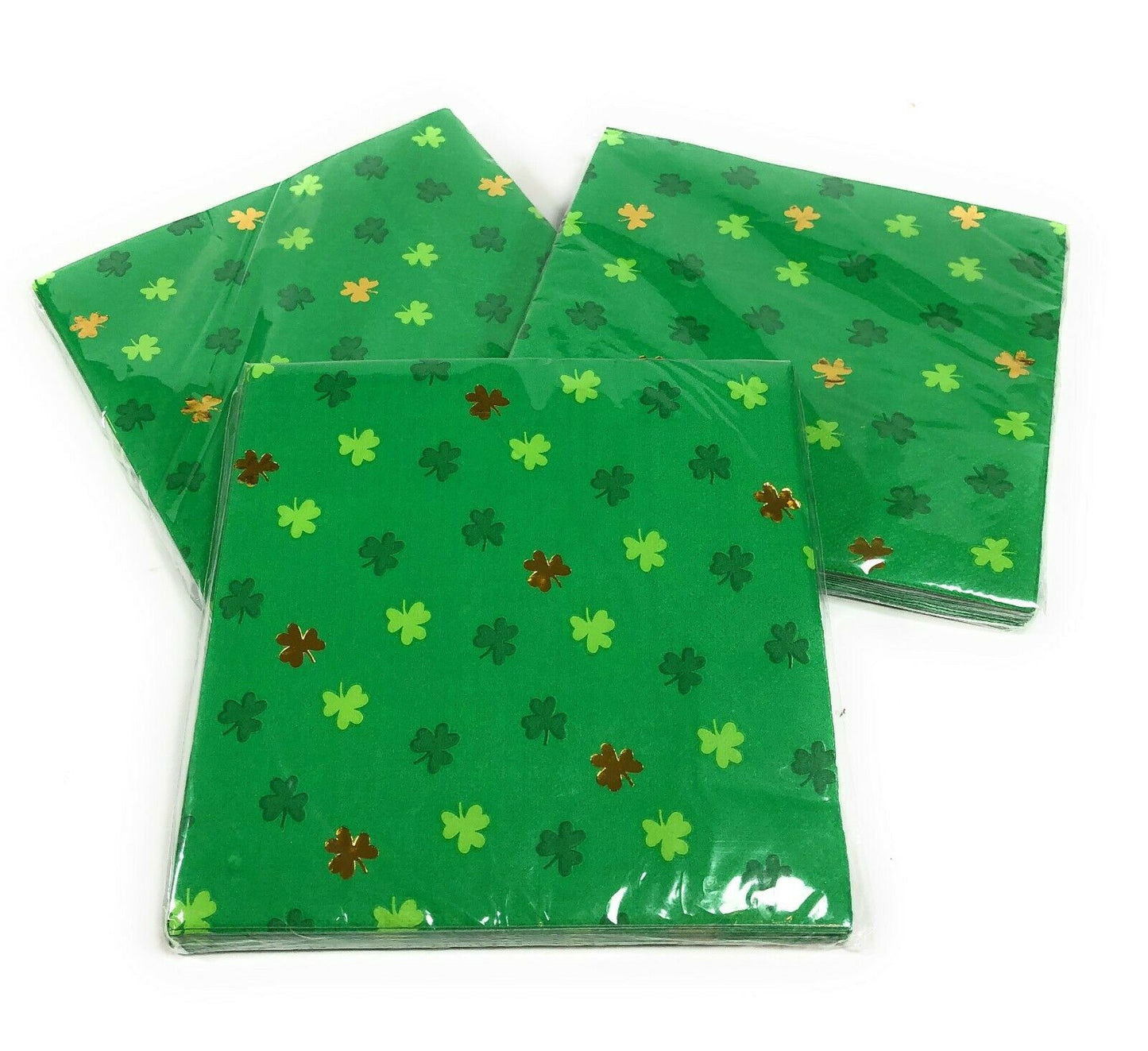 St Patrick's Day Irish Shamrock Paper Napkins Pack Of 20 - New