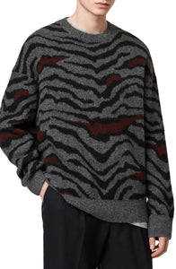 New - Men's Tora Crewneck Cheetah Print Sweater - Large