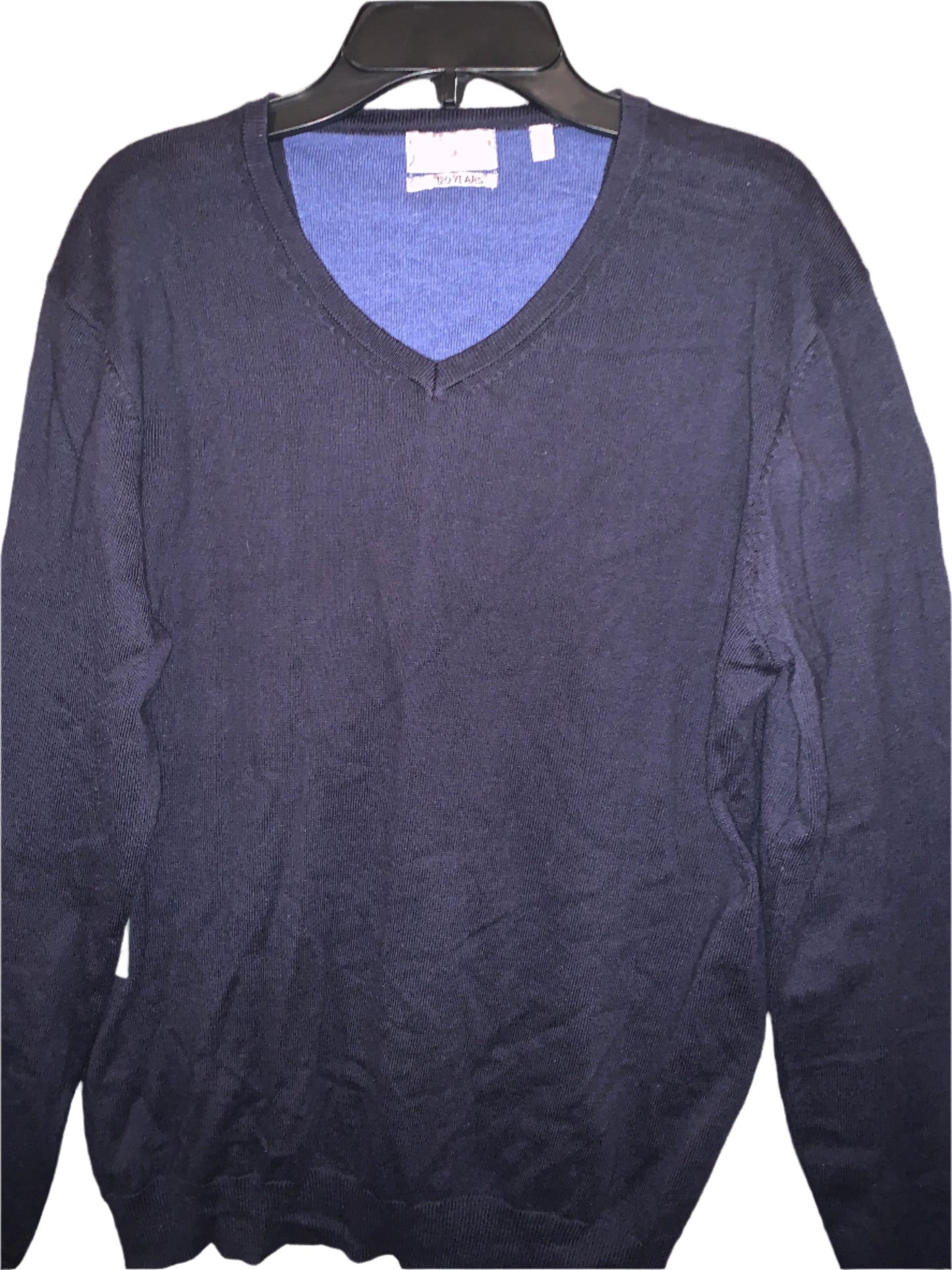 New - Men's Cashmere V-Neck Sweater - NAVY - MEDIUM