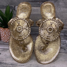 Load image into Gallery viewer, Gold Jack Rogers Sandals
