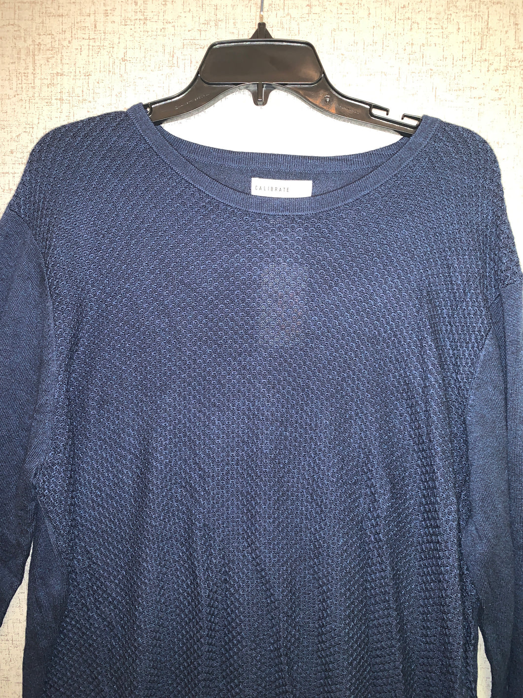 New - Men's Calibrate Long Sleeve Blue Sweater - XL