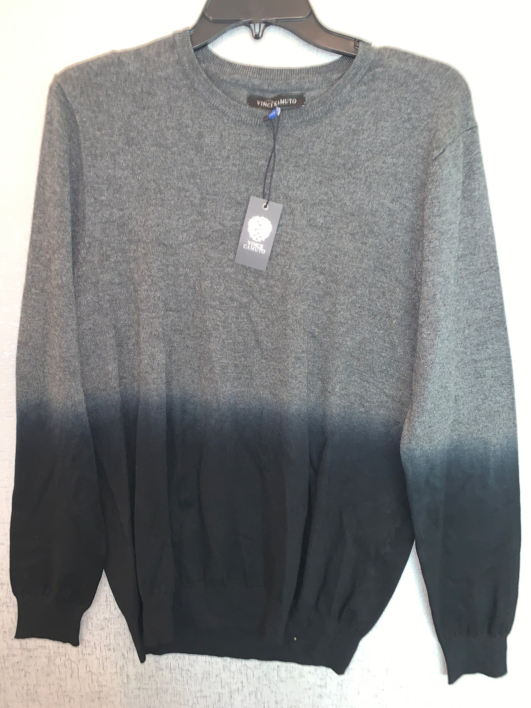 New - Vince Camuto Men's Long Sleeve Crew Neck shirt - Grey/Black Charcoal Fade - VK109S Color 86759 - Size XS