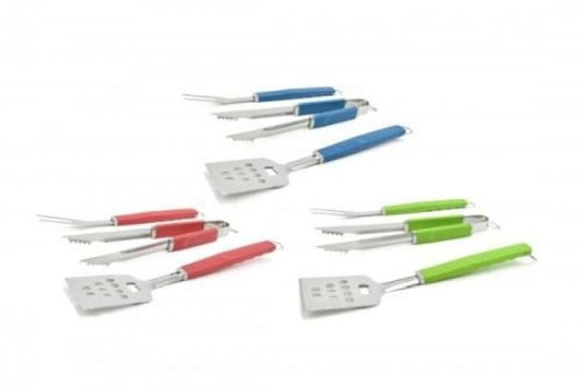 Charcoal Companion Grill Tools Perfect Grip 3-Piece BBQ Grill Tool Set CC1080 - New